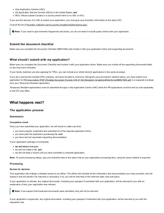 Ircc document checklist for visitor visa