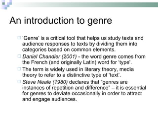 Genre Introduction Applying genre to your text | PPT