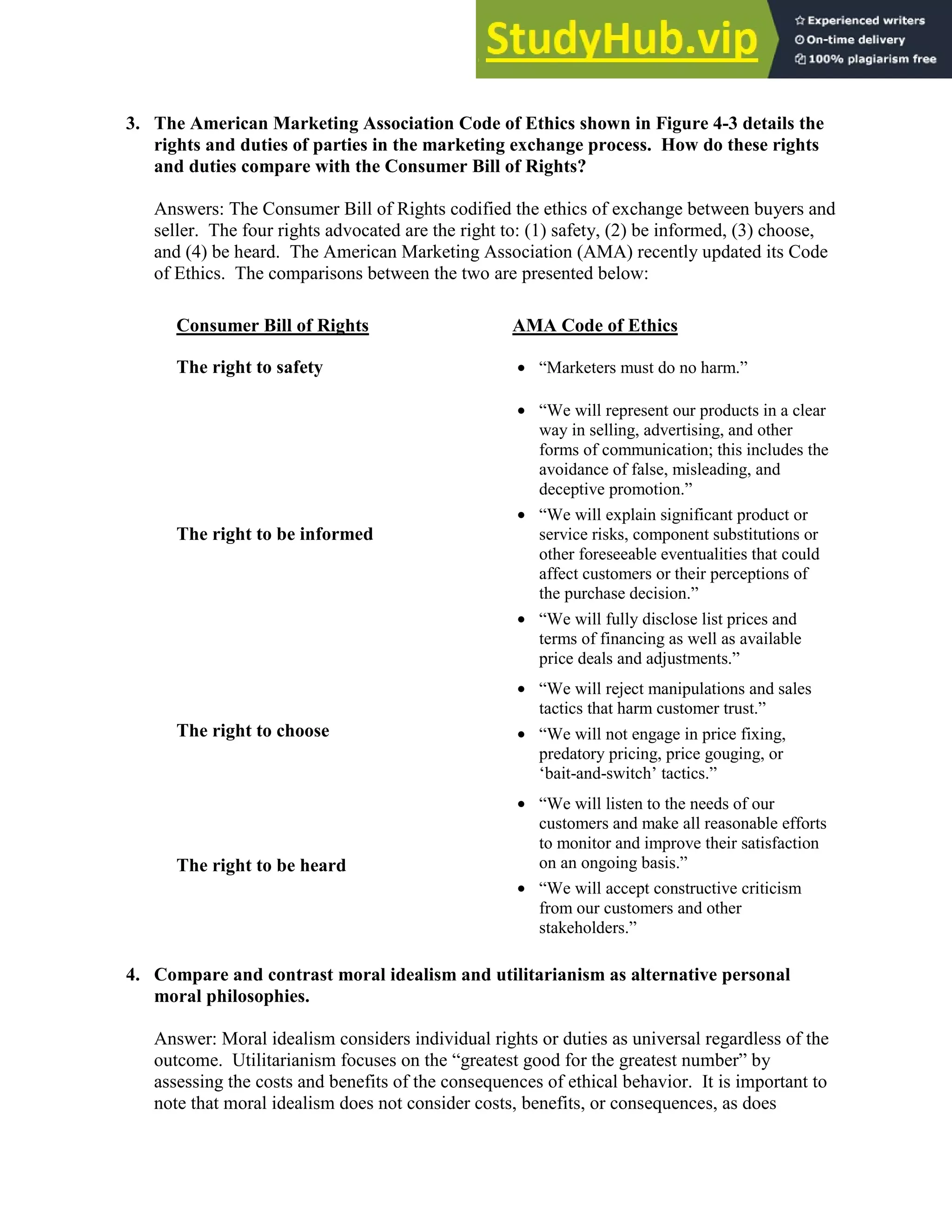 Applying Marketing Knowledge Questions | PDF