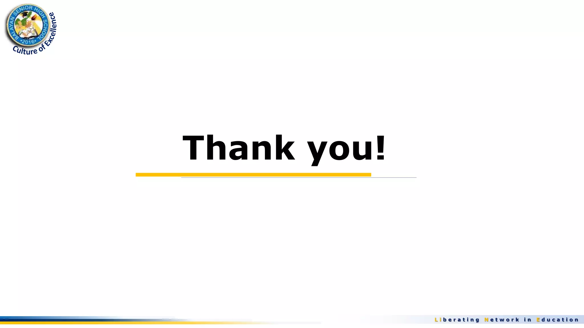 L i b e r a t i n g N e t w o r k i n E d u c a t i o n
Thank you!
 