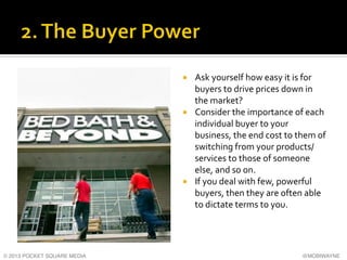 ¡ 

¡ 

¡ 

© 2013 POCKET SQUARE MEDIA!

Ask	
  yourself	
  how	
  easy	
  it	
  is	
  for	
  
buyers	
  to	
  drive	
 ...