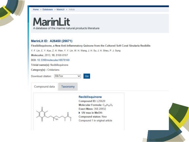 Marine Natural Products Database Marine Natural Products Database
