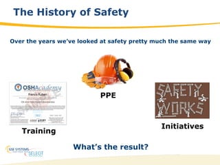 16
The History of Safety
Over the years we’ve looked at safety pretty much the same way
PPE
Training
Initiatives
What’s the result?
 