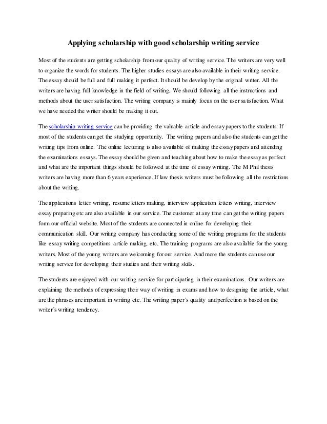 Scholarship writing services