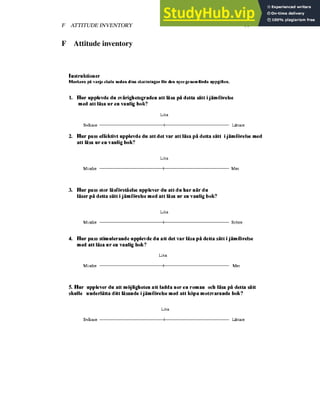 F ATTITUDE INVENTORY 44
F Attitude inventory
 