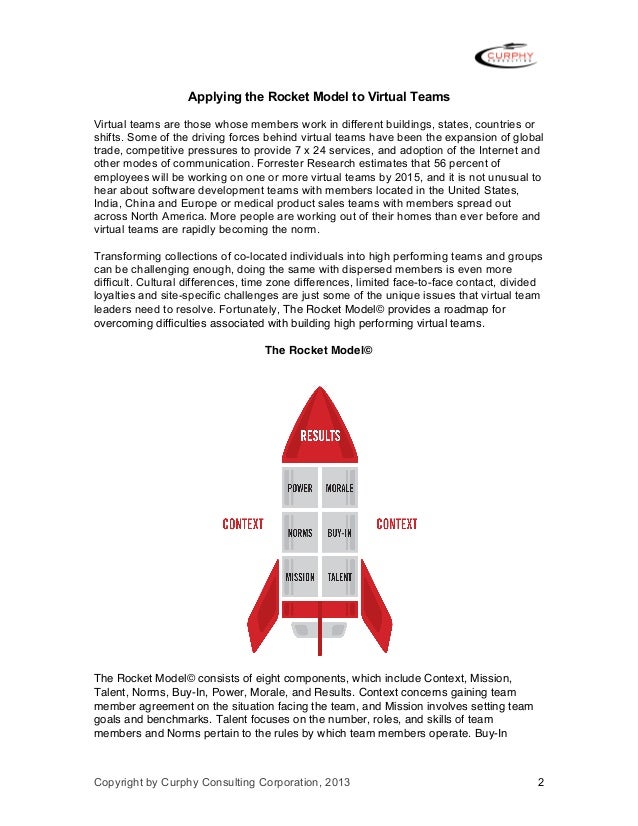 Applying the Rocket Model to Virtual Teams, Gordon Curphy, PhD
