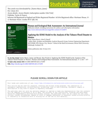 Applying The SDMS Model To The Analysis Of The Tabasco Flood Disaster ...