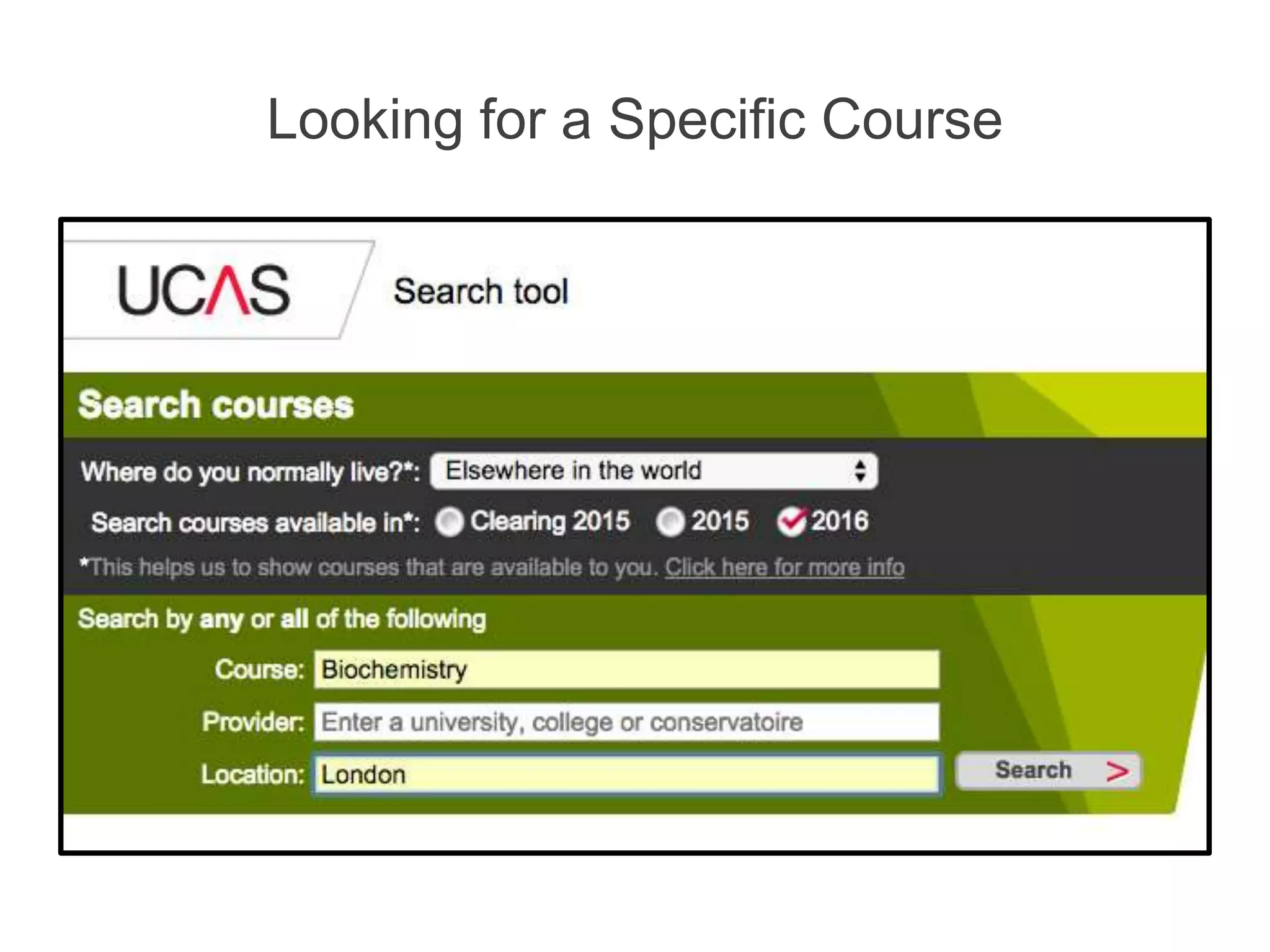 Looking for a Specific Course
 