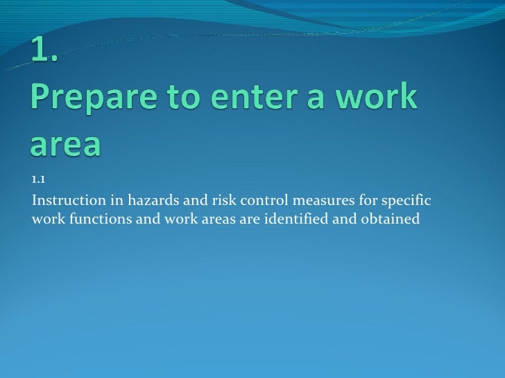 Apply OHS practices in the workplace