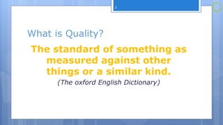 Apply quality control