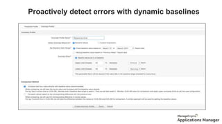 Proactively detect errors with dynamic baselines
Anomaly detection
 
