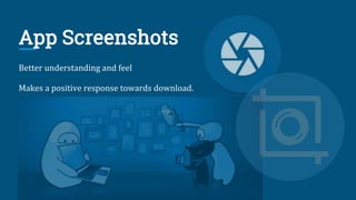 App Screenshots
Better understanding and feel
Makes a positive response towards download.
 