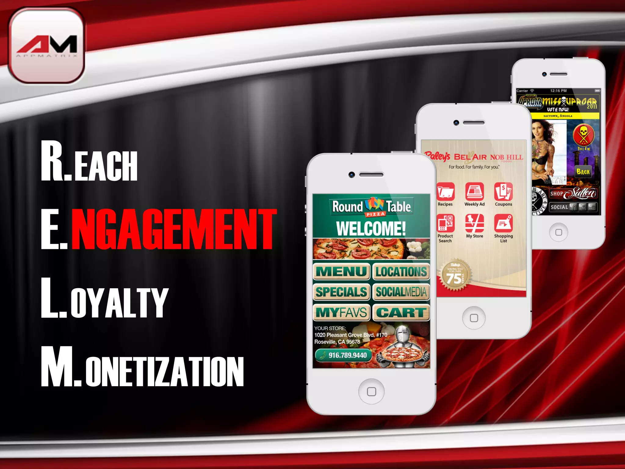 R. EACH
E. NGAGEMENT
L. OYALTY
M. ONETIZATION
 