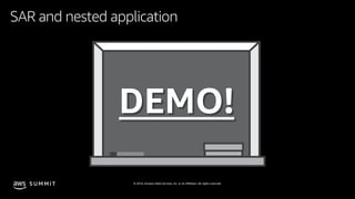 © 2019, Amazon Web Services, Inc. or its affiliates. All rights reserved.S U M M I T
DEMO!
SAR and nested application
 
