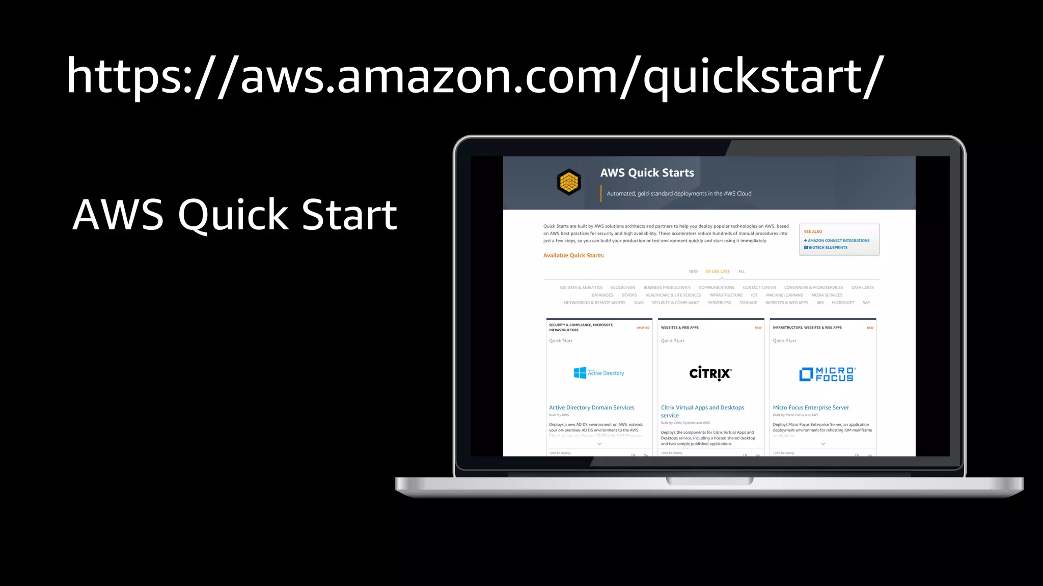 https://aws.amazon.com/quickstart/
 