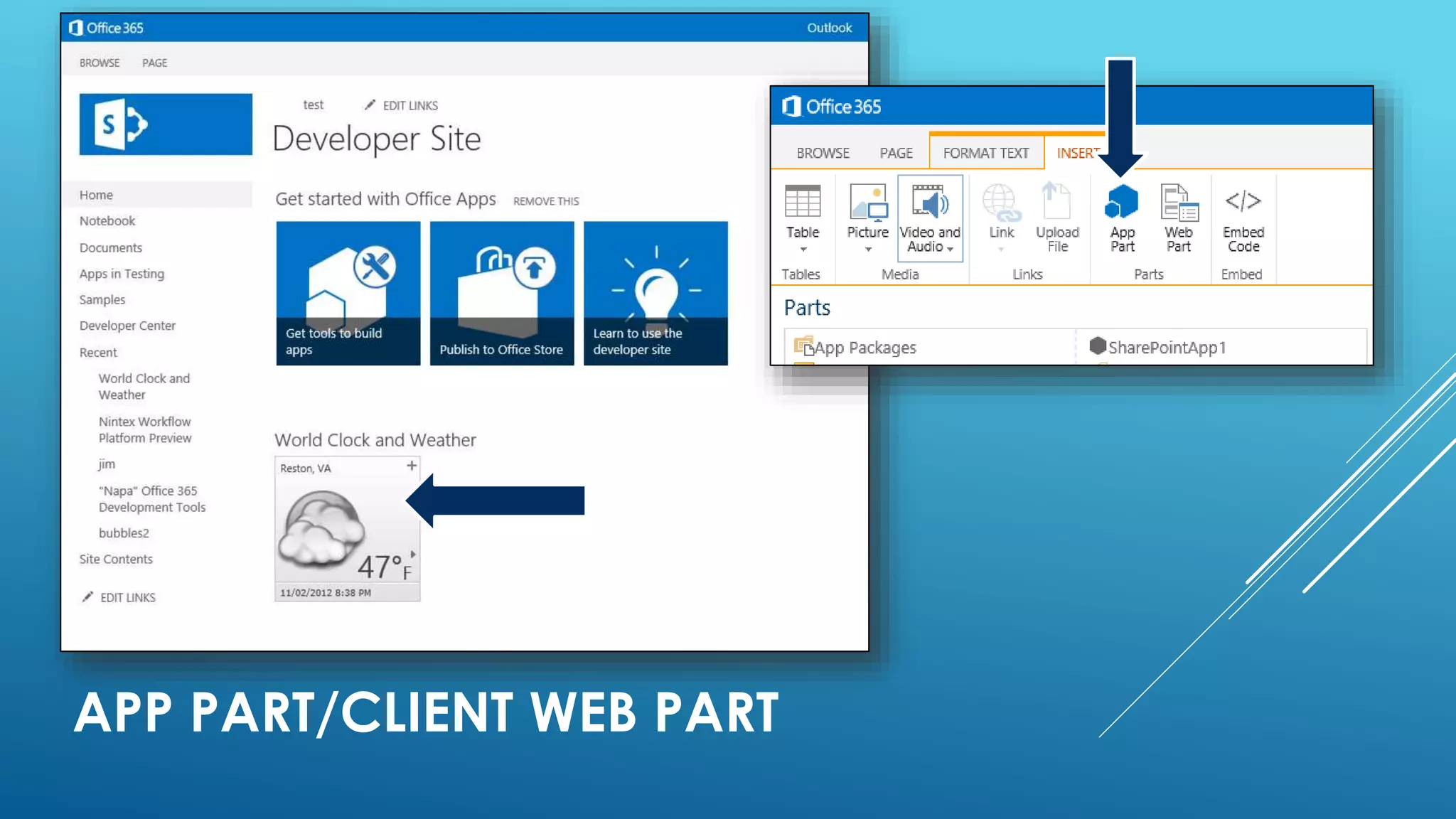 APP PART/CLIENT WEB PART
 
