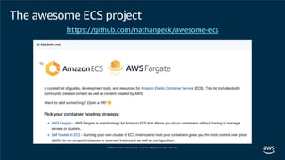 The awesome ECS project
https://github.com/nathanpeck/awesome-ecs
 
