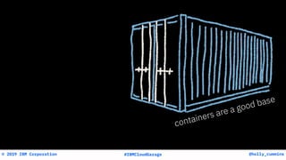 @holly_cummins© 2019 IBM Corporation #IBMCloudGarage
containers are a good base
it’s not a
competition
to see how
many you...