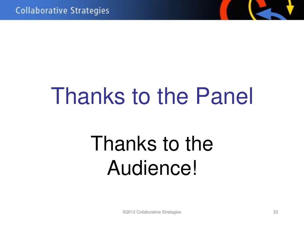 Thanks to the Panel Thanks