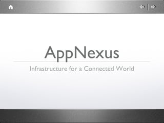 AppNexus
Infrastructure for a Connected World
 