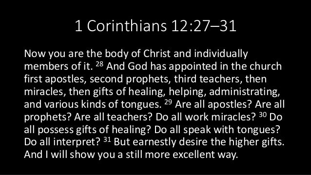 Appointed To Lead 1 Corinthians 1227 31 Ephesians 47 16