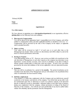 Appointment letter | PDF
