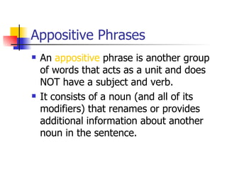 Appositive phrases | PPT