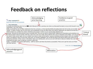 Feedback on reflections
 