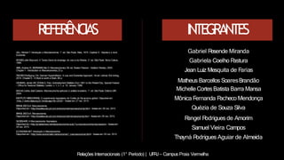REFERÊNCIAS
GILL, Richard T. Introdução a Macroeconomia. 1° ed. São Paulo: Atlas, 1975. Capítulo 6 - Keynes e a nova
Economia.
KEYNES,John Maynard. A Teoria Geral do emprego, do Juro e da Moeda. 2° ed. São Paulo: Nova Cultura,
1985.
ABEL,Andrew B.; BERNANKE,Ben S. Macroeconomics.5th ed. Boston:Pearson - Addison Wesley, 2005.
Chapter 1 - Introduction to Macroeconomics,23 p.
FISCHER,Wolfgang Chr. German Hyperinflation: A Law and Economics Approach. 1st ed. Lohmar: EULVerlag,
2010. Chapter 6 - A Mark is worth a Mark, 88 p.
DENMAN,James; MC DONALD, Paul. Unemployment Statistics from 1881 to the Present Day. Special Feature
- Office for National Statistics, London, v. 1, n. 1, p. 10, January 1996.
BACHA,Carlos JoséCaetano. Macroeconomiaaplicada à análise brasileira. 1° ed. SãoPaulo: Editora USP,
2004.
INSTITUTO MISESBRASIL.O experimento keynesiano da Coréia do Sul setorna global. Disponível em:
<http:// www.mises.org.br/ Article.aspx?id=2035>. Acesso em: 27 nov. 2015.
BR
ASILE
SCOLA. Macroeconomia.
Disponível em: <http://brasilescola.uol.com.br/economia/macroeconomia.htm>. Acessoem: 28 nov. 2015.
BR
ASILE
SCOLA. Microeconomia.
Disponível em: <http://brasilescola.uol.com.br/economia/microeconomia.htm>. Acessoem: 28 nov. 2015.
SLIDE
SHAR
E
. A Macroeconomia Keynesiana.
Disponível em:<http://pt.slideshare.net/xleosx/economia-aula-7-a-macroeconomia-keynesiana>. Acessoem:
29 nov. 2015.
ECONOMIA.NET.Introdução à Macroeconomia.
Disponível em: <http://www.economiabr.net/economia/1_macroeconomia.html>. Acessoem: 29 nov. 2015.
Gabriel R
esende Miranda
Gabriela Coelho P
astura
Jean Luiz Mesquita de Farias
Matheus Barcellos SoaresBrandão
Michelle CortesBatista Barra Mansa
Mônica Fernanda P
acheco Mendonça
Quézia de Souza Silva
R
angel R
odrigues de Amorim
Samuel Vieira Campos
Thayná R
odrigues Aguiar de Almeida
INTEGRANTES
Relações Internacionais (1° Período) | UFRJ– Campus Praia Vermelha
 