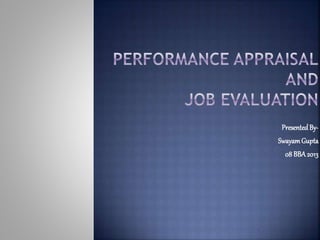 Performance Appraisal & Job Evaluation | PPT