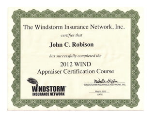 Appraiser Certification 2012