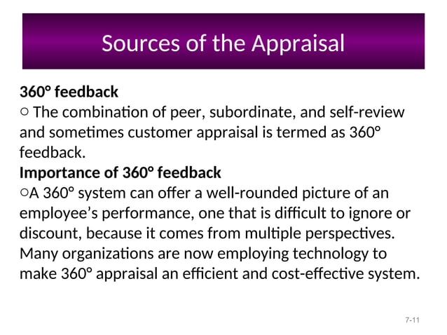 Chapter 7 Appraising Managing Performance Ppt