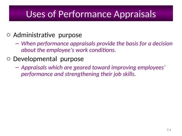Chapter 7 Appraising Managing Performance Ppt