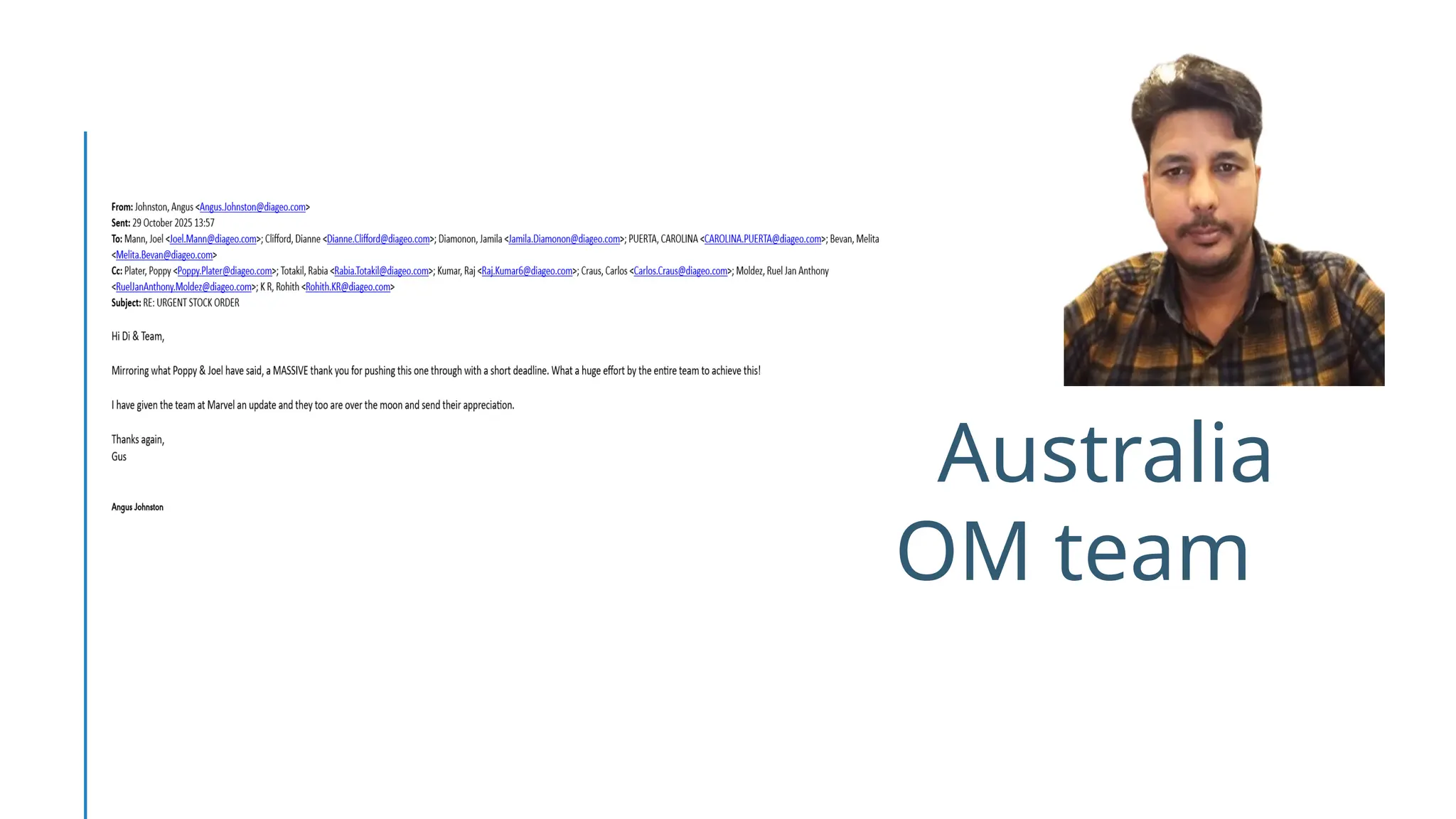 Australia
OM team
 