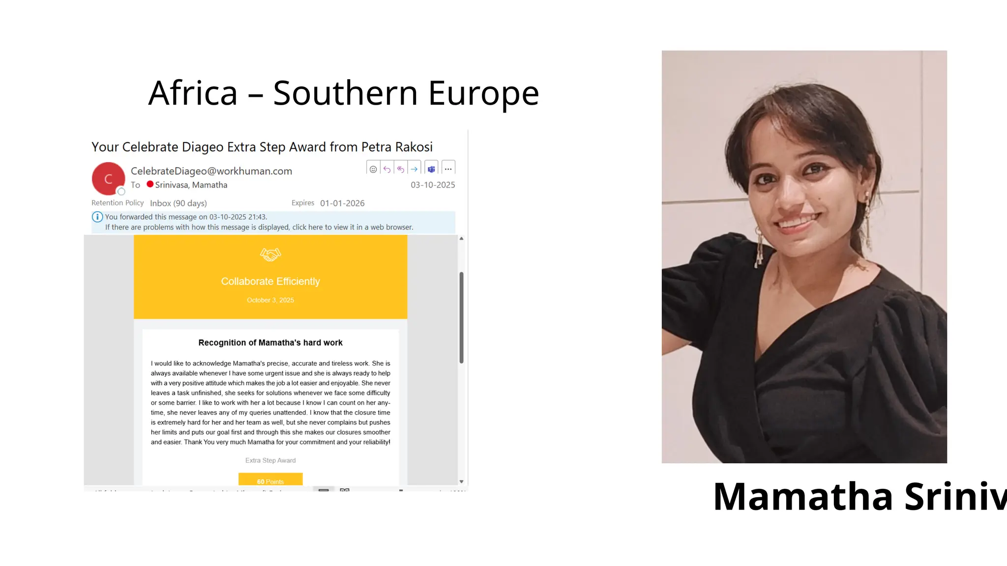Africa – Southern Europe
Mamatha Sriniv
 