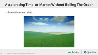 12 Copyright 2015. Confidential – Distribution prohibited without permission
▪ Start with a clean slate.
AcceleratingTime-to-MarketWithout BoilingThe Ocean
 