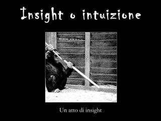 Insight o intuizione Un atto di insight 