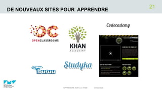 DE NOUVEAUX SITES POUR APPRENDRE
03/02/2020APPRENDRE AVEC LE WEB
21
 