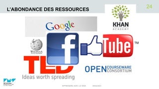 L’ABONDANCE DES RESSOURCES
04/02/2021
APPRENDRE AVEC LE WEB
24
 