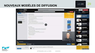 NOUVEAUX MODÈLES DE DIFFUSION
04/02/2021
APPRENDRE AVEC LE WEB
29
 