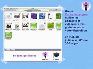 Apprendre
                         l’anglais
                         par vidéos (355)
                         Videocast




http://www.engvid.com/
 