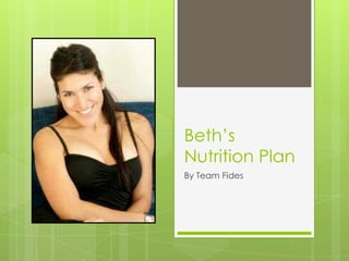Beth’s Nutrition Plan By Team Fides 