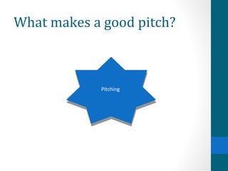 What makes a good pitch? Pitching