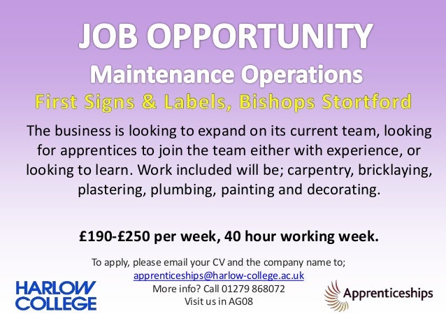 Plumbing apprenticeships vacancies