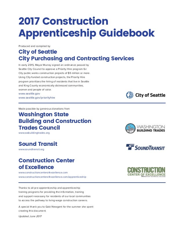city of seattle apprenticeship guidebook seattle public works