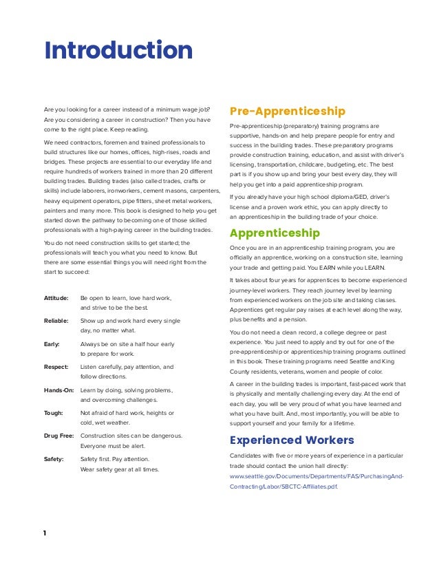 City of Seattle Apprenticeship Guidebook