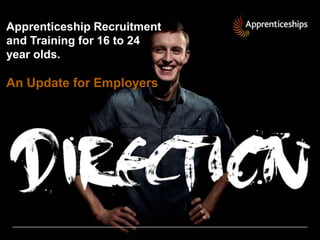 Apprenticeship Recruitment
and Training for 16 to 24
year olds.
An Update for Employers
 