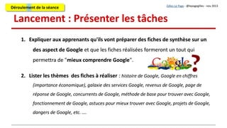 Un « mur collaboratif » : exemple
Gilles Le Page - @lepagegilles - nov 2013
http://padlet.com/wall/invitpadlet
 