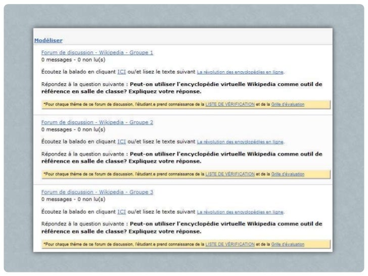 Modèle de forum de discussion afin de favoriser le développement de l…