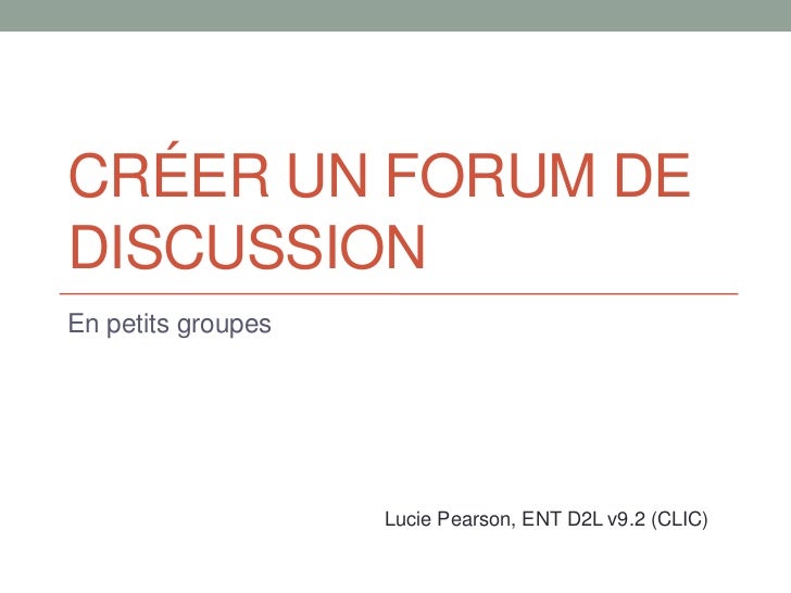Modèle de forum de discussion afin de favoriser le développement de l…